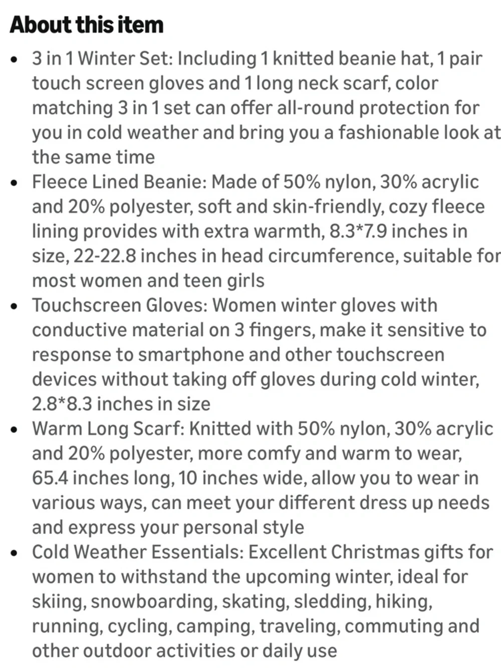 Cozy Red and White Knit Beanie, Scarf & Touchscreen Gloves Set